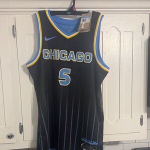 Nike Women's Black Jersey with Blue and Yellow Trim